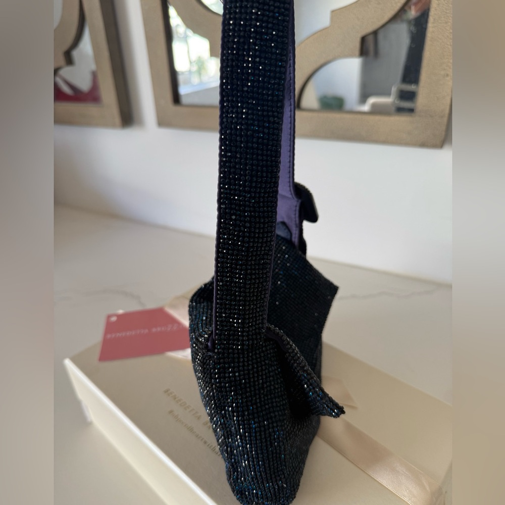 Benedetta Bruzziches le mignon Vitty mini beaded bag dark blue - Picture 7 of 13